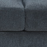 3 Seater Sofa Set Polyester Fabric Charcoal Multilayer Two Pillows Individual Pocket Spring - Side View