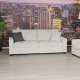 Milano 3 Seater Sofa Set Polyester Fabric Multilayer Two Pillows Attached Individual Pocket Spring - Front View
