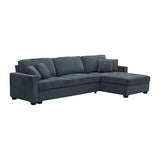 Corner Sofa Chaise Polyester Fabric Multilayer Two Pillows Individual Pocket Spring - Front View