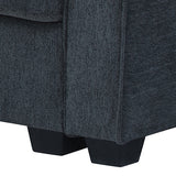 Corner Sofa Chaise Polyester Fabric Multilayer Two Pillows Individual Pocket Spring - Rear View