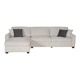 Milano Corner Sofa Chaise Polyester Fabric Multilayer Two Pillows Attached Individual Pocket Spring - Side View