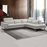 5 Seater Lounge Cream Colour Leatherette Corner Sofa Couch with Chaise - Close-Up Angle