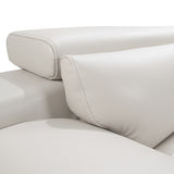 5 Seater Lounge Cream Colour Leatherette Corner Sofa Couch with Chaise - Top-Down View