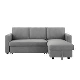 Murry 2 Seater Sofa Bed With Pull Out Storage Corner Lounge Set In Grey With Chaise - Top-Down View