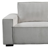 3 Seater Sofa Beige Colour Fabric Upholstery Wooden Structure Knock Down Feature In Back & Arms