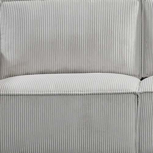 3 Seater Sofa Beige Colour Fabric Upholstery Wooden Structure Knock Down Feature In Back & Arms