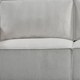 3 Seater Sofa Beige Colour Fabric Upholstery Wooden Structure Knock Down Feature In Back & Arms