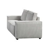 Reno 3 Seater Sofa Grey Colour Fabric Upholstery Wooden Structure Knock Down Feature In Back & Arms - Side View