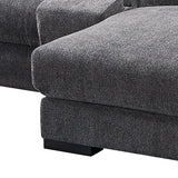 Grey Colour Corner Sofa Chaise Premium Fabric Electric Recliner With Manual Headrest Cup-Holder Charging Point Lighting - Rear View