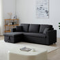 Multifunctional Sofa Bed Fabric Upholstery Chaise Section Comfy Cushions Armrests