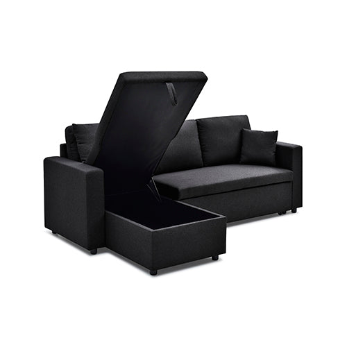 Multifunctional Sofa Bed Fabric Upholstery Chaise Section Comfy Cushions Armrests