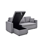 Multifunctional Sofa Bed Fabric Upholstery Chaise Section Comfy Cushions Armrests - Top-Down View