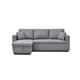 Multifunctional Sofa Bed Fabric Upholstery Chaise Section Comfy Cushions Armrests - Rear View