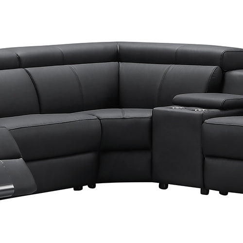 Genuine Leather 6 Seater Corner Sofa With 2 Electric Recliners And Reversible Console