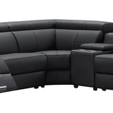 Washington Genuine Leather 6 Seater Corner Sofa With 2 Electric Recliners And Reversible Console - 45-Degree Angle