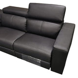 Washington Genuine Leather 6 Seater Corner Sofa With 2 Electric Recliners And Reversible Console - Low Angle