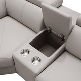 Washington Genuine Leather 6 Seater Corner Sofa With 2 Electric Recliners And Reversible Console - Close-Up Angle