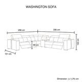 Washington Genuine Leather 6 Seater Corner Sofa With 2 Electric Recliners And Reversible Console - Extra Image