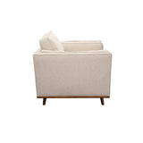 Single Seater Armchair Sofa Modern Lounge Accent Chair in Beige Fabric with Wooden Frame - Top-Down View