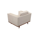 Single Seater Armchair Sofa Modern Lounge Accent Chair in Beige Fabric with Wooden Frame - 45-Degree Angle