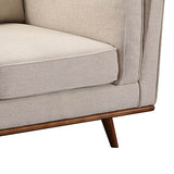 Single Seater Armchair Sofa Modern Lounge Accent Chair in Beige Fabric with Wooden Frame - Rear View