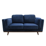2 Seater Sofa in Soft Blue Velvet Lounge Set for Living Room Couch with Wooden Frame