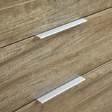 Tallboy with 5 Storage Drawers Natural Wood like MDF in Oak Colour - Top-Down View