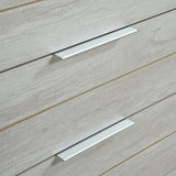 Tallboy with 5 Storage Drawers Natural Wood like MDF in White Ash Colour - Side View