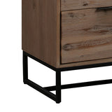 Tallboy with 4 Storage Drawers Assembled Solid Acacia Wooden Construction in Tea Colour - Top-Down View