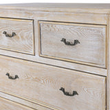 Tallboy Oak Wood Plywood Veneer White Washed Finish Storage Drawers - Extra Image