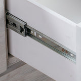 Tallboy with 5 Storage Drawers in Cloud White Ash Color with Solid Acacia Wooden Frame - Side View