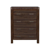 Tallboy with 4 Storage Drawers Solid Wooden Assembled in Chocolate Colour