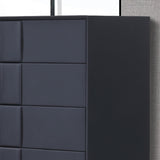 Prado Tallboy MDF Construction Fabric Upholstery Iron Feet - Side View