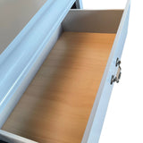 Tallboy with 5 Storage Drawers in Solid Wooden Metal Handles Grey Colour - Top-Down View