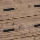 Tallboy with 5 Storage Drawers Solid Acacia Wooden Frame in Silver Brush Colour - Top-Down View