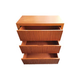 Tallboy MDF Brown Colour Waveform Design Three Drawers - Side View