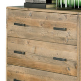 Tallboy with 4 Storage Drawers in Wooden Light Brown Colour - 45-Degree Angle