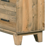 Tallboy with 4 Storage Drawers in Wooden Light Brown Colour - Close-Up Angle