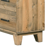 Tallboy with 4 Storage Drawers in Wooden Light Brown Colour - Close-Up Angle