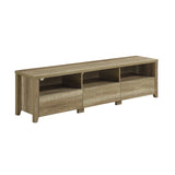 TV Cabinet 3 Storage Drawers with Shelf Natural Wood like MDF Entertainment Unit in Oak Colour - Front View