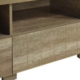 TV Cabinet 3 Storage Drawers with Shelf Natural Wood like MDF Entertainment Unit in Oak Colour - 45-Degree Angle