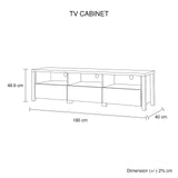 TV Cabinet 3 Storage Drawers with Shelf Natural Wood like MDF Entertainment Unit in Oak Colour - Close-Up Angle