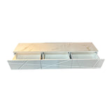 TV Cabinet MDF Glossy Storage Drawers Metal Base Entertainment Unit - Side View