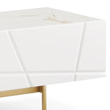 TV Cabinet MDF Glossy Storage Drawers Metal Base Entertainment Unit - Top-Down View