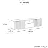 TV Cabinet Storage Drawer MDF Glossy Entertainment Unit in White colour - 45-Degree Angle