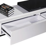 TV Cabinet with 2 Storage Drawers With High Glossy Assembled Entertainment Unit in Black & White colour - Top-Down View