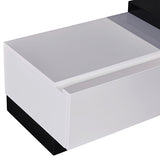 TV Cabinet with 2 Storage Drawers With High Glossy Assembled Entertainment Unit in Black & White colour - 45-Degree Angle
