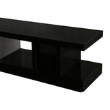 TV Cabinet with 2 Storage Drawers With High Glossy Assembled Entertainment Unit in Black & White colour - Rear View