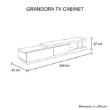 TV Cabinet with 2 Storage Drawers With High Glossy Assembled Entertainment Unit in Black & White colour - Front View