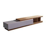 TV Cabinet with 2 Storage Drawers With High Glossy Assembled Entertainment Unit in White Ash colour - Side View